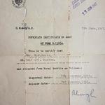 Release Certificate for Mne H.W. Pratt 45RM Commando