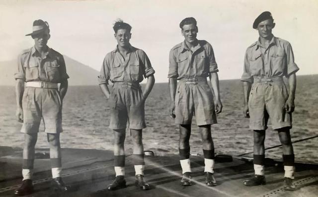 Mne. George Kirby (2nd from left) and others 1945