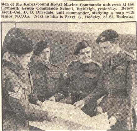 Lt. Col. D.B. Drysdale, OC 41 independent Commando RM briefs some senior NCO's before Korea