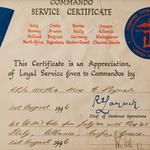 Commando Service Certificate for Mne. Poyner 40RM Commando