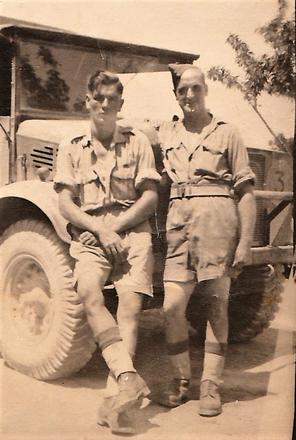 Reginald Mabey on the left, Bari Italy 1944