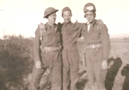 Ken Rogers (left) (46RM Commando.'S' Tp) and others