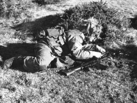 Recruit Harper group handling with 7.62mm Bren on Field Firing Exercise  on Dartmoor