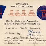 Commando Service Certificate for Mne R.C. Haverson 44RM Cdo.