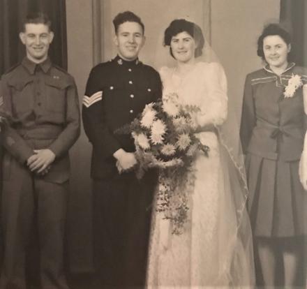 Sgt. John Willis-Jones & Barbara Rees on their wedding day in 1944