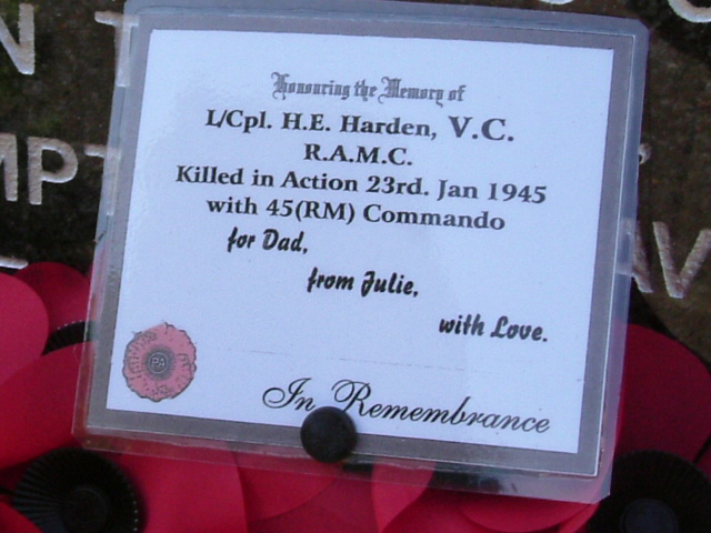 Wreath laid by Julie Wells May 2007