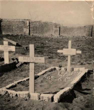 Original grave at Akyab of Mne. Charles Walter Haw 44RM Cdo.