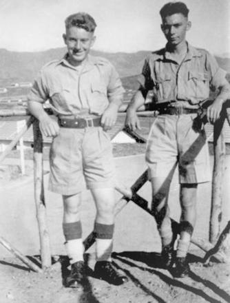 Mne.Charles Haw (right), Ceylon, with his mate Bob