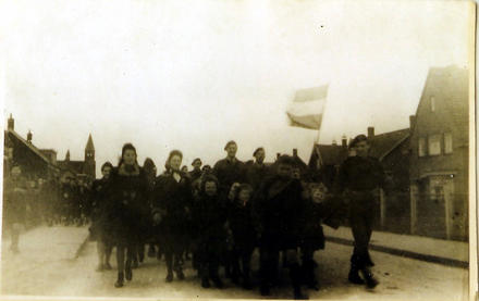 Party given to children by No.4 Commando  Christmas  1944 in Kamperland  province of Noord-Beverland