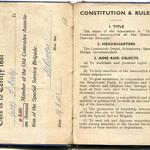 1943 Old Comrades Association of the Special Service Brigade membership card for Tom Daly