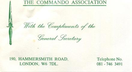 Commando Association early card