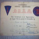 Commando Service Certificate for Paul Henry Beckett