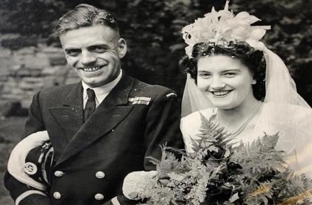 Frank Sumner and his wife Irene on their wedding day