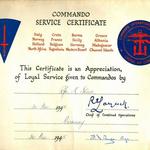 Commando Service Certificate for Ken Stowe No.3 Commando