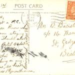 Postcard from George Beach 44RM Cdo to his sister Grace