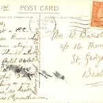 Postcard from George Beach 44RM Cdo to his sister Grace