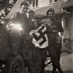 4 from 45RM Commando in Germany with German Swastika 1945