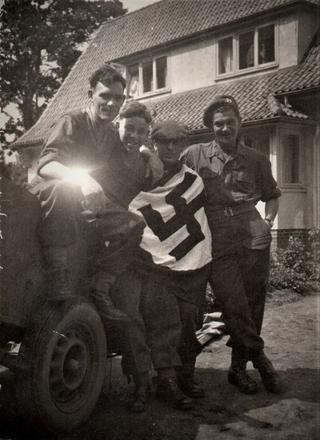 Four from 45RM Cdo. in Germany with German Swastika