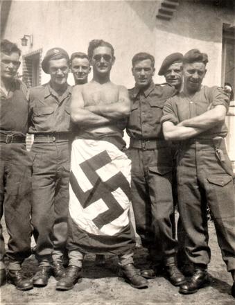 Sgt, Fred Emuss (centre) and others, Germany 1945