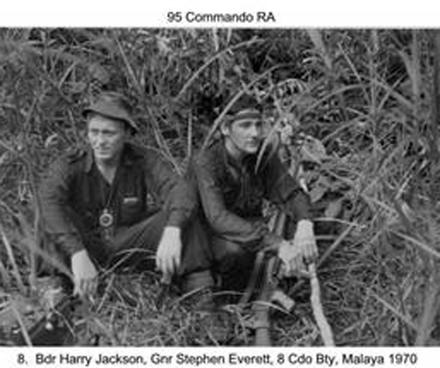 Gnr Stephen Everett  (right) and Bdr. Harry Jackson, 8 Alma Bty. 95 Cdo. RA, Malaya 1970