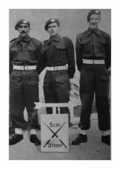 Bdr. Davis with Pte's MacLean and Ivermee, No.5 Commando 3 troop.