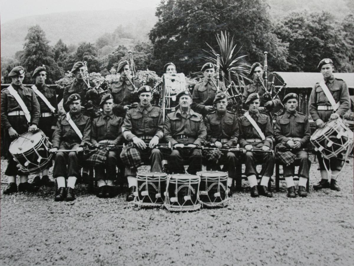 The Demonstration Troop and Pipes and Drums band at Achnacarry