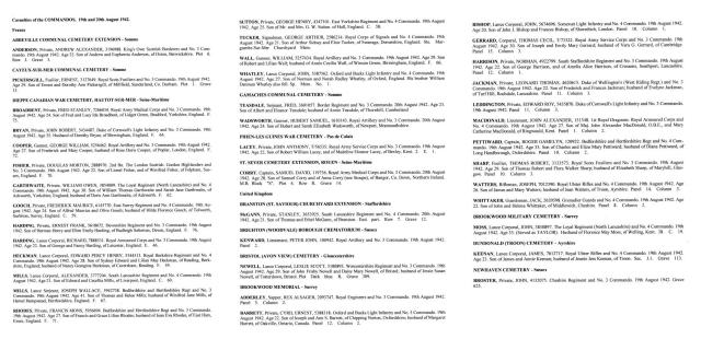 No.3 and 4 Commando Casualties - Dieppe