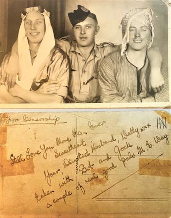 Bob Lowson, Walter William Cottam and John 'Jock' Jamieson, at Geneifa,1941