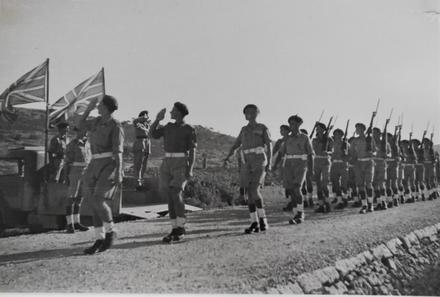 Commando march past, Vis island 1944