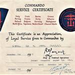 Commando Service Certificate for Sgt. Philip Johns No.5 Commando