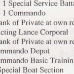 Service Record extract LCpl. Arthur Horner (No.1 Cdo and 2SBS)