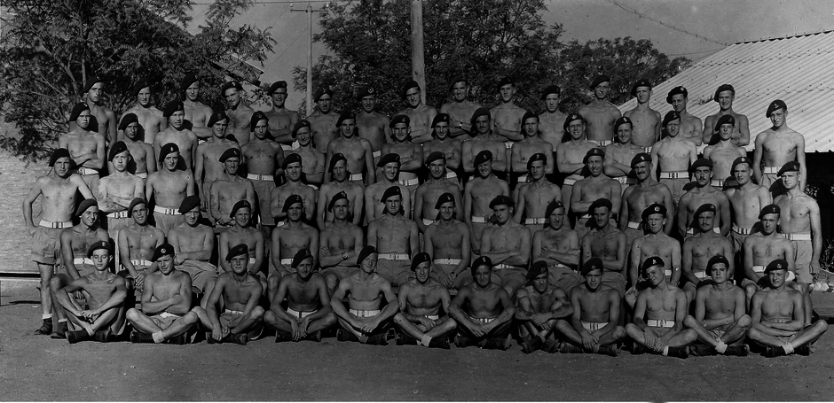 Capt. John Bowyer, 'Ginger' Hedges, and others, India, 1945