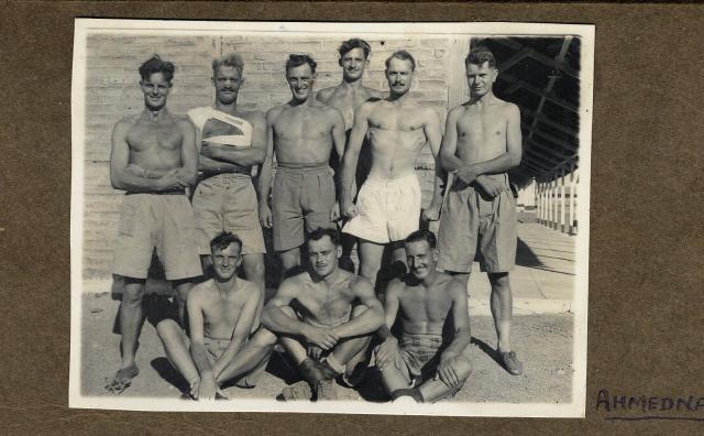Lt Col. Stuart, Capt. Bowyer and other No.5 Commando officers, Ahmednagar 1945.