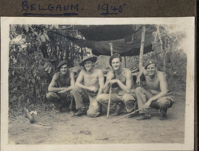 Capt. John Bowyer, No.5 Cdo., and others, Belgaum, India 1945.