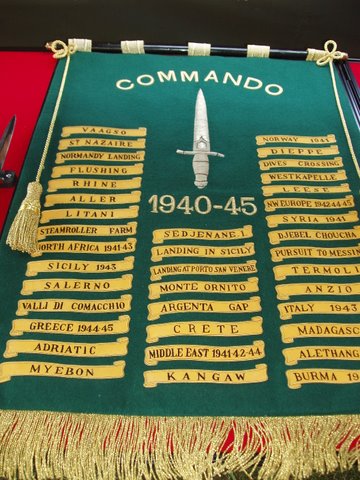 Replica of the Commando Battle Honours Flag.