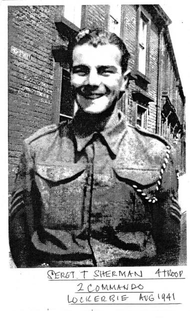 Sgt. Tom Sherman, No.2 Commando 4 troop Lockerbie August 1941.