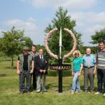 Images of the Army Commando Memorial being laid in place