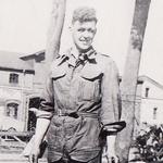 Cpl Allen, 46RM Commando at the barge, Isle of Fehmarnsund