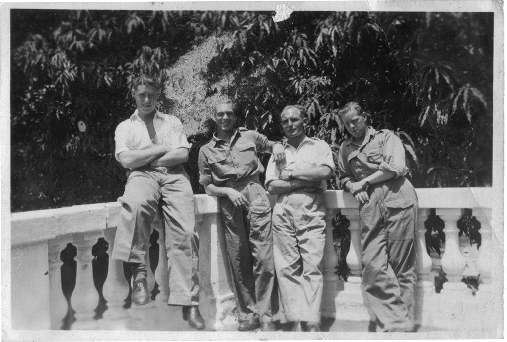 'Ginger' Martin, "Bill" Gilbraith, "Joe" Scholey and 'Scouse' Buckley,  42 RM Cdo. May 1945 India