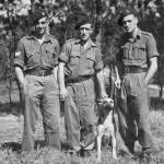 No.5 Commandos Sgt Ted Tharme, Bob Wright and a fellow SNCO