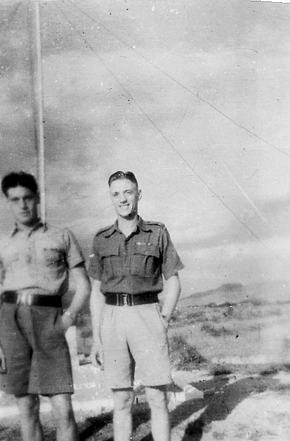 John Richard Coghlan, No.5 Cdo., on the right and a comrade