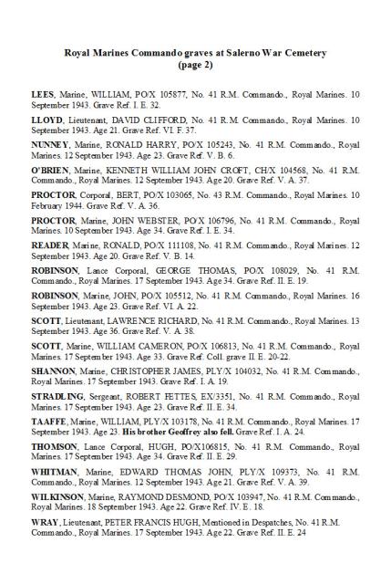 Royal Marines Commando graves at Salerno War Cemetery - 2