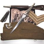 1st pattern FS knife and associated items of Sgt Roberts