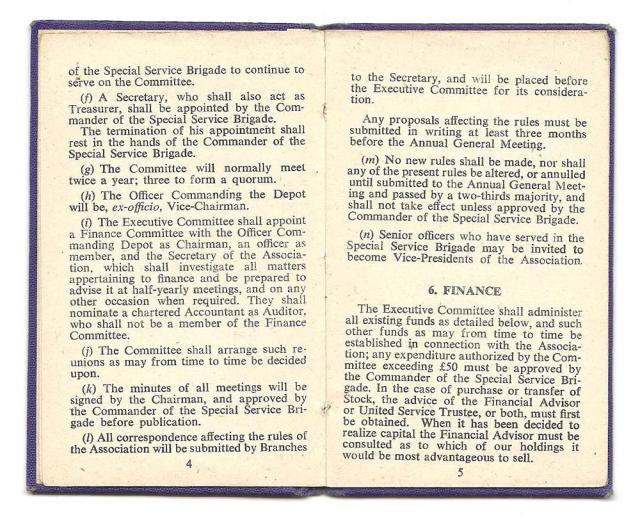 Constitution of the Old Comrades Association of the Special Service Brigade - page 4/5