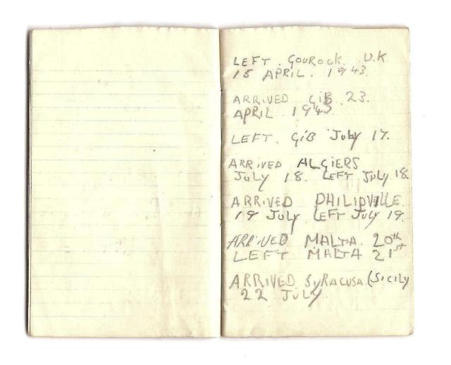 An entry in the personal diary of Victor 'Dusty' Miller of No.2 Cdo.