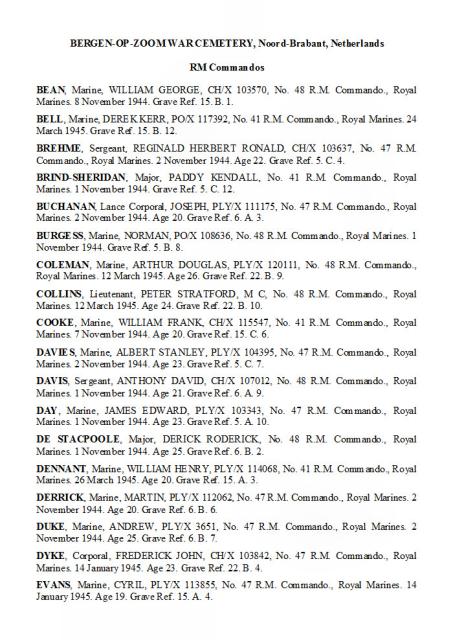 RM Commando fallen (1) at Bergen-op-Zoom War Cemetery