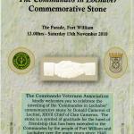 Order of service for the unveiling of the Commandos in Lochaber commemorative stone