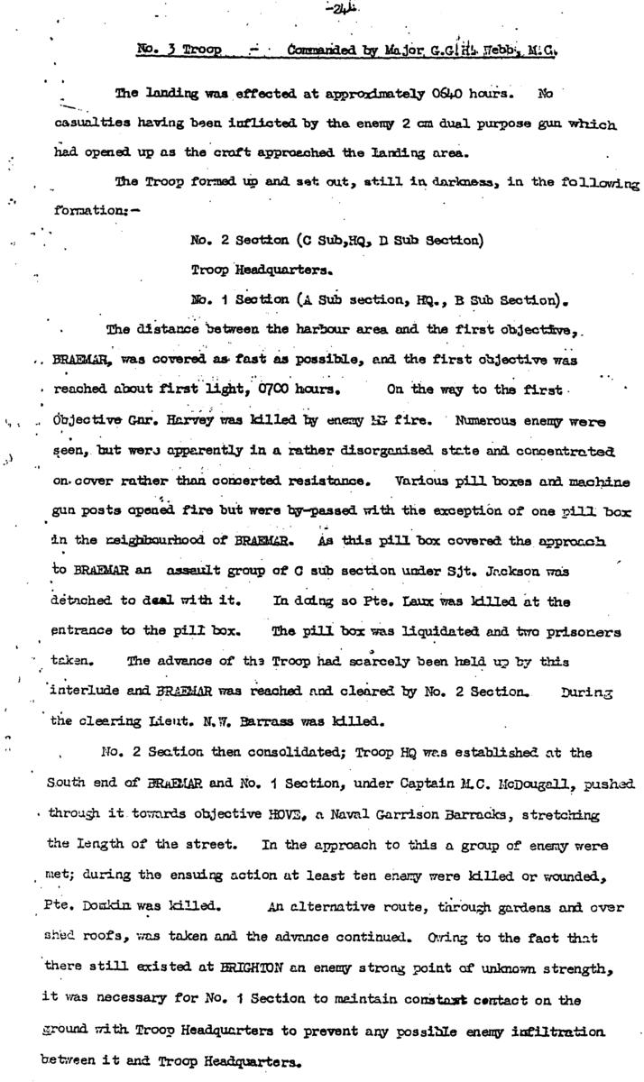 Report of the action at Flushing and the death of Gunner Harvey