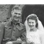LSgt. Alfred King and wife Kathleen on their wedding day 11/8/1945