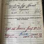 Army Book for Fus. Byron Jenkins, Special Service Detachment 1.